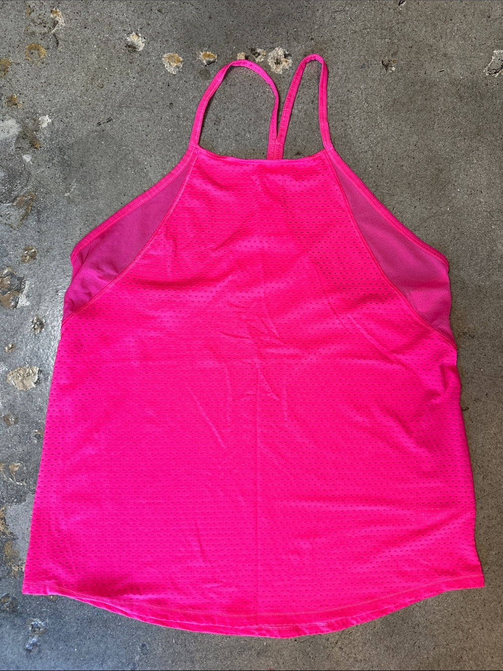 Athleta Chi Mesh Tank in Neon Pink